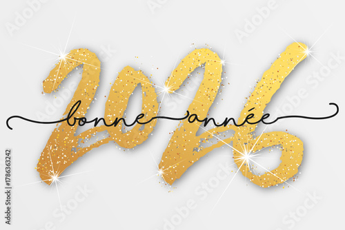 Bonne année - meilleurs vœux 2026 - vecteur pour affiche bannière salutation et célébration du nouvel an 2026.