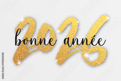 Bonne année - meilleurs vœux 2026 - vecteur pour affiche bannière salutation et célébration du nouvel an 2026.