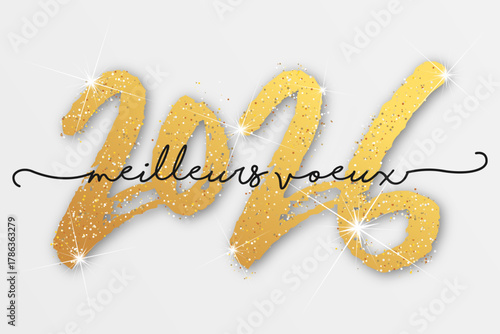 Bonne année - meilleurs vœux 2026 - vecteur pour affiche bannière salutation et célébration du nouvel an 2026.