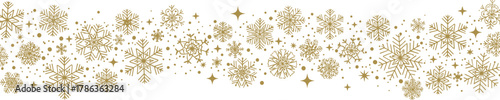 Golden Snowflake Border Design Decorative Ornament for Festive Holiday Season with Delicate Details