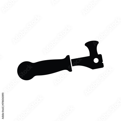 Black silhouette of a bottle opener tool vector