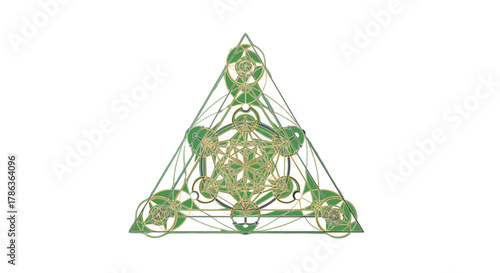 Sacred Geometry Metatrons Cube Symbol of Creation Isolated on Transparent Background