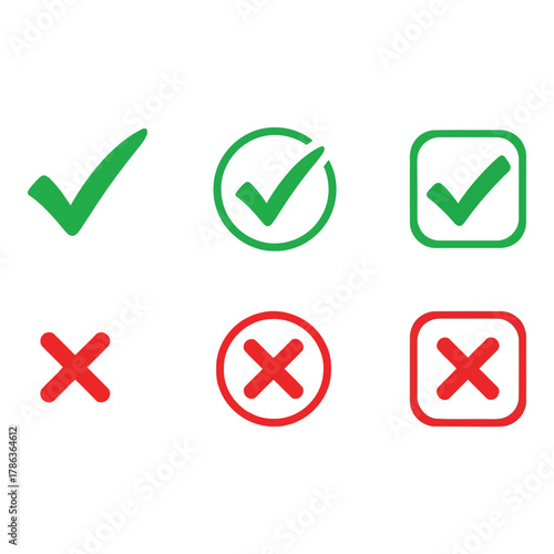 Check mark and cross symbols