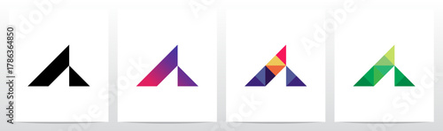 Triangles Geometric Futuristic Minimalist Modern Letter Initial Logo Design A