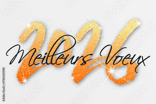 Bonne année - meilleurs vœux 2026 - vecteur pour affiche bannière salutation et célébration du nouvel an 2026.