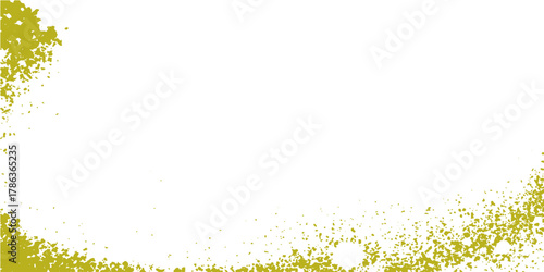 Green grass background frame with watercolor nature leaf design and artistic paint splash vector texture on grunge paper with ink splatter stains and liquid water drop spray illustration