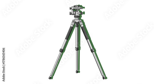 Professional Camera Tripod Equipment for Stable Photography and Videography Isolated on Transparent Background