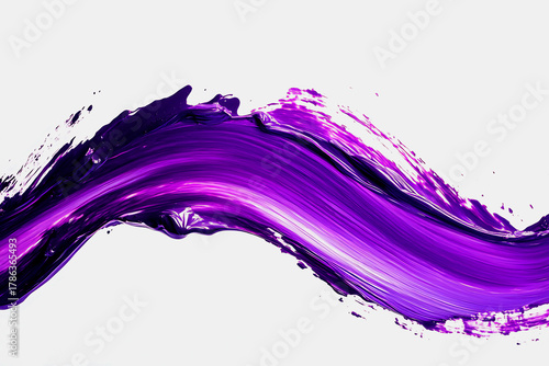 Vibrant purple paint stroke on a clean white background