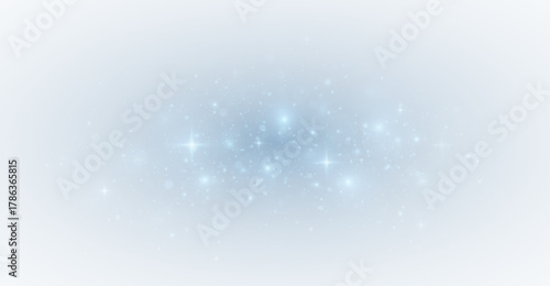 Blue particle glistering flash on background with sparkling shine. Bright stardust glow with magic movement and fantasy celebration effect.