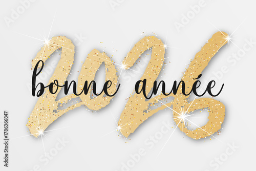 Bonne année - meilleurs vœux 2026 - vecteur pour affiche bannière salutation et célébration du nouvel an 2026.
