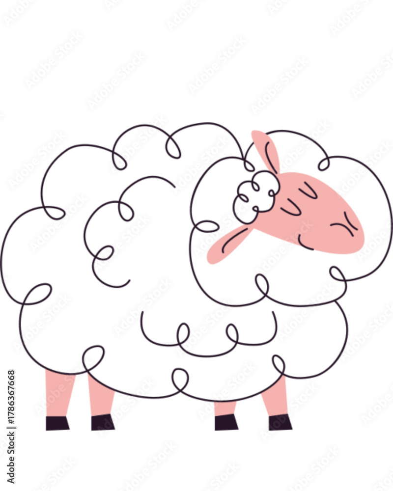 Obraz premium funny sheep cartoon