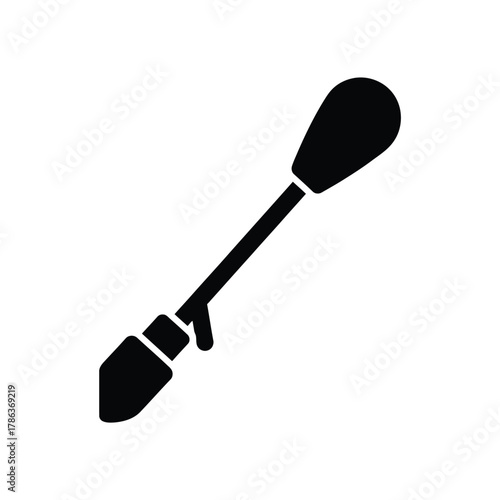 Black silhouette of a fishing rod tip vector