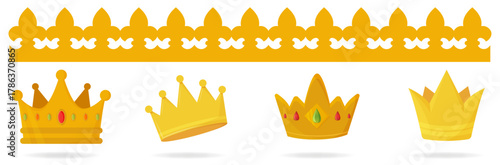 Ensemble de couronnes pour la galette des rois  - Cultur eet traditions - Collection de couronnes -