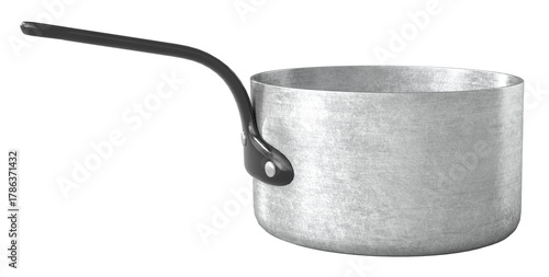 Aluminum saucepan 3d isolated background