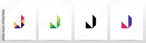 Triangles Geometric Futuristic Minimalist Modern Letter Initial Logo Design J