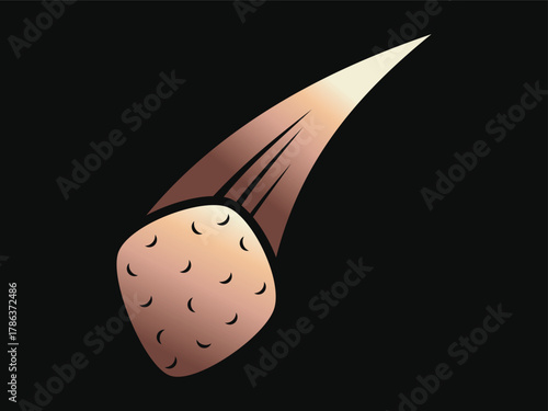 Comet Icon Design, Modern Space Meteor Symbol with Minimalist Style for Technology, Astronomy, and Creative Projects