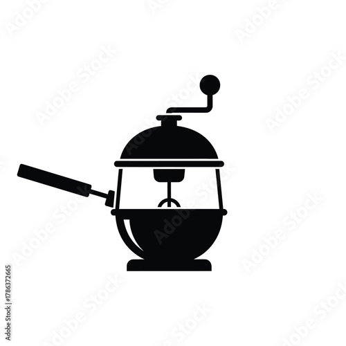 Black silhouette of a manual egg beater kitchen utensil