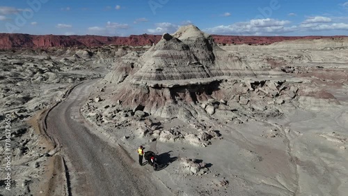 Drone Sunset View of Ischigualasto Desert