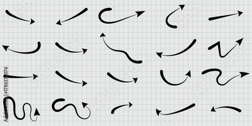 Black arrow collection directional signs graphic movement arrows vector set symbols for navigation and guidance pointing