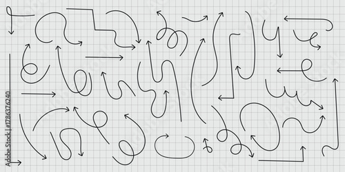 Hand Drawn Arrow Collection Doodle Style Directional Icons Design Elements Sketchy Arrows Navigation Signposts and