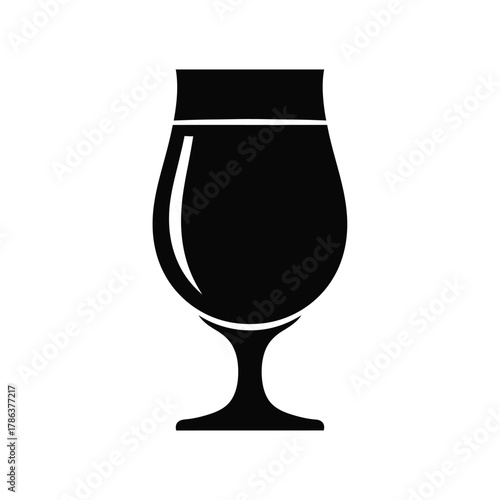 Black silhouette of a tulip shaped beer glass drink