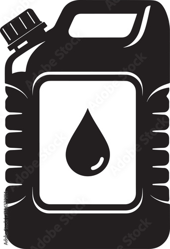 Black silhouette of a fuel canister with a drop icon silhouette