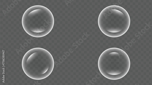 Realistic transparent 3d bubble water bubbles soap floating round shiny sphere water drops png drop