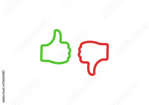 Like And Dislike Icons Set Thumb Up Symbol Finger Up Icon Like And Dislike Sign Stock Illustration