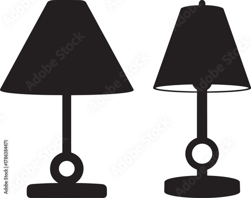 Two table lamps silhouette