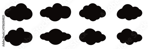 Large Set of Cartoon Clouds — Vector Sky Elements Collection for Weather, Nature, and
 Background Design