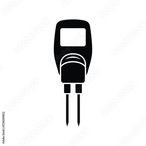Black soil moisture meter icon on white background