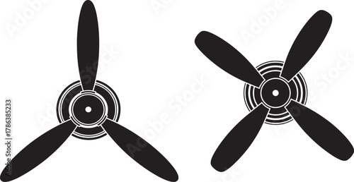 Airplane propellers silhouette