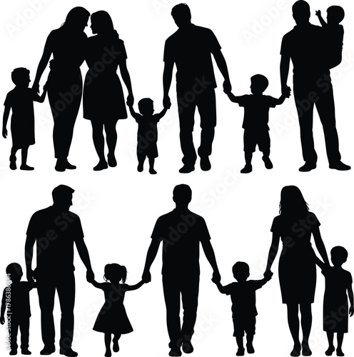 Family Love Silhouettes  Joyful Moments of Togetherness
