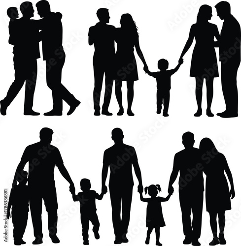 Family Love Silhouettes  Joyful Moments of Togetherness