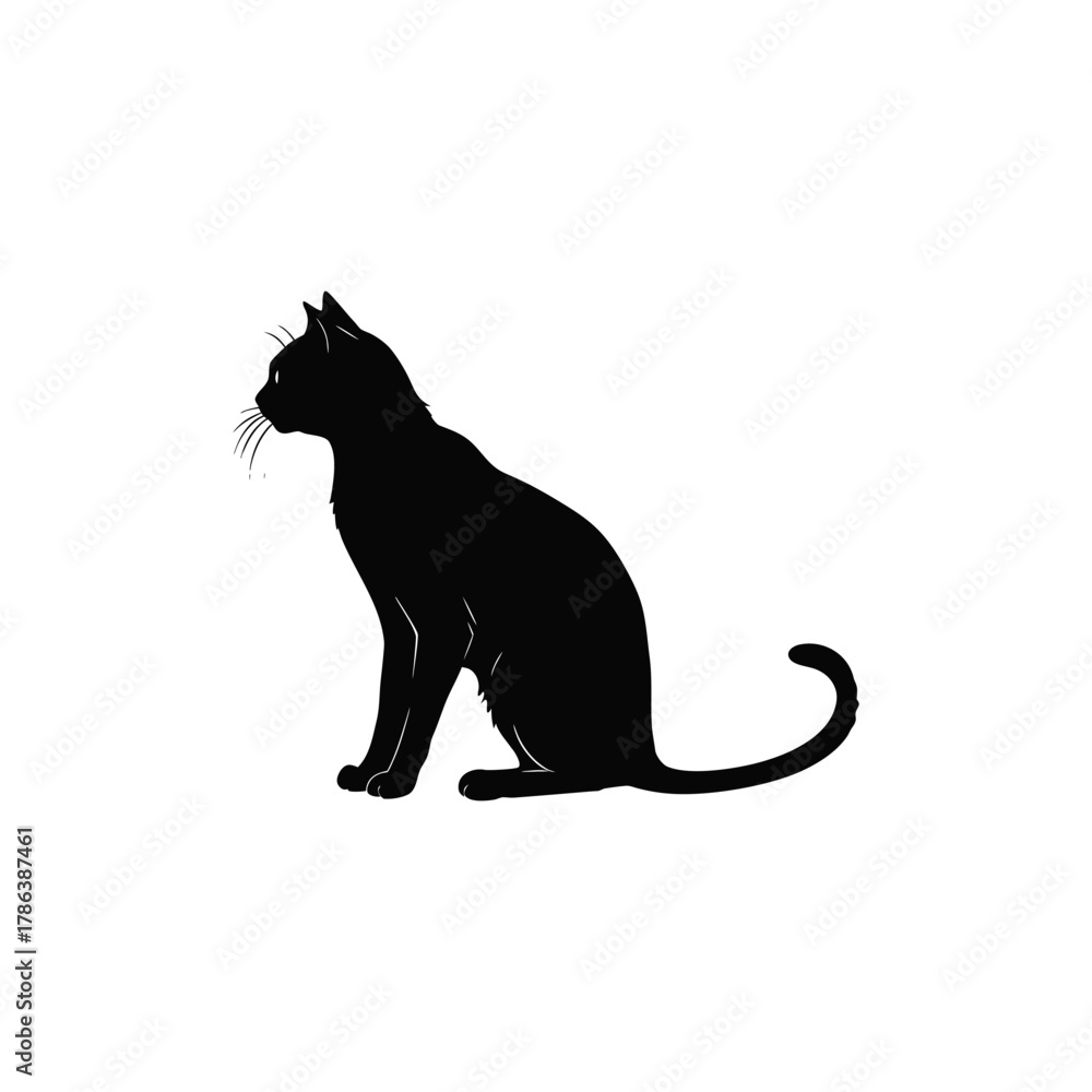 Obraz premium Sitting Cat Silhouette