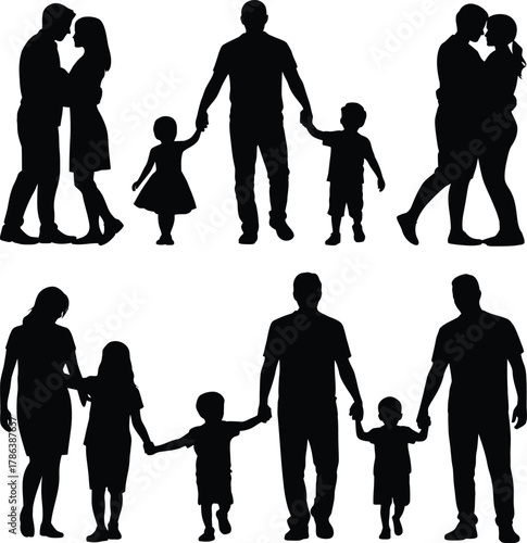Family Love Silhouettes  Joyful Moments of Togetherness