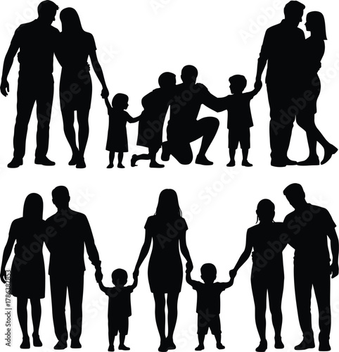 Family Love Silhouettes  Joyful Moments of Togetherness
