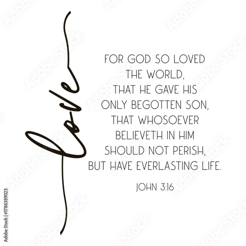 Christian Love Cross with John 3 16 Bible Verse Scripture