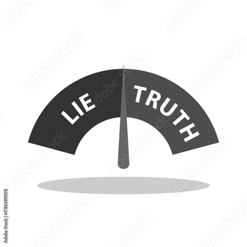 Truth and lie indicator concept with shadow
