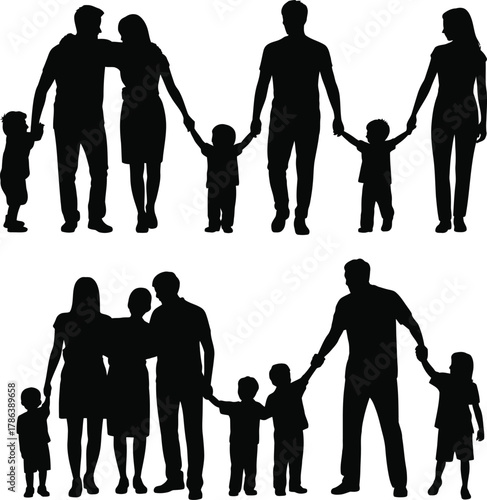 Family Love Silhouettes  Joyful Moments of Togetherness