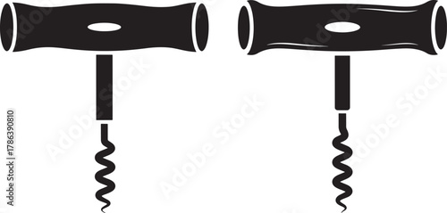 Two vintage corkscrew tools silhouette