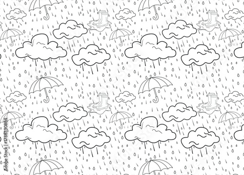 Rainy day seamless pattern vector art design