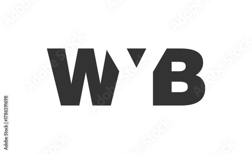 WYB logo design. Initial letter W Y B bold font style for tech startups, consulting, corporate branding. Creative company name, headlines typography identity, trendy logotype.