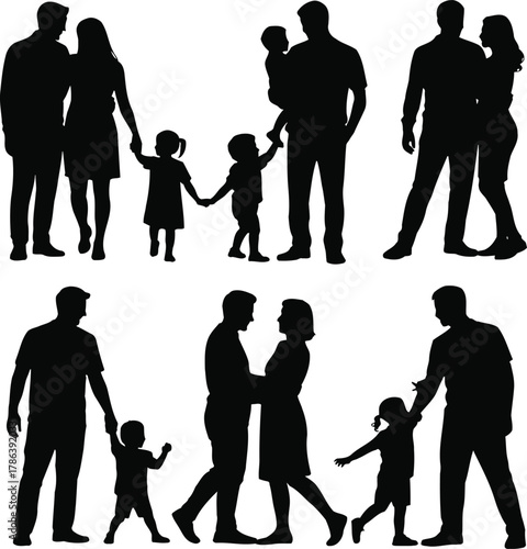Family Love Silhouettes  Joyful Moments of Togetherness