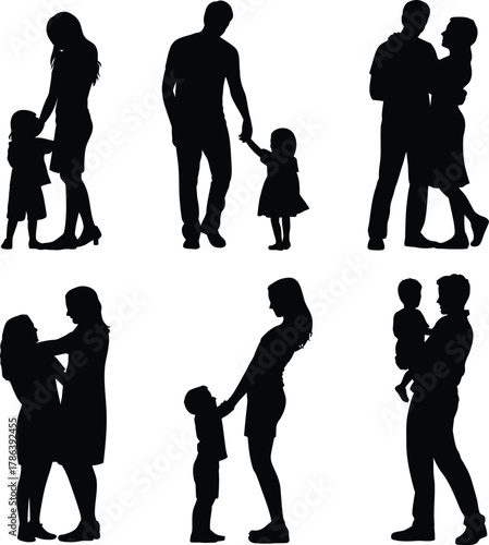 Family Love Silhouettes  Joyful Moments of Togetherness