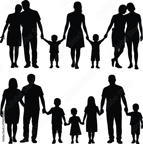 Family Love Silhouettes  Joyful Moments of Togetherness