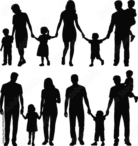 Family Love Silhouettes  Joyful Moments of Togetherness