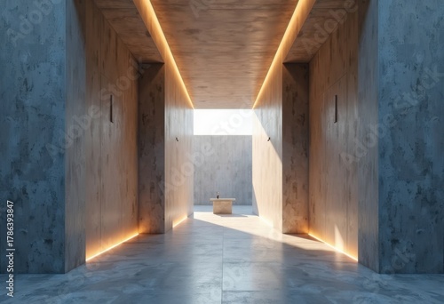 Chapel Concept Showcasing Minimal Elements Bold Concrete Form Soft Indirect Indoor Glow