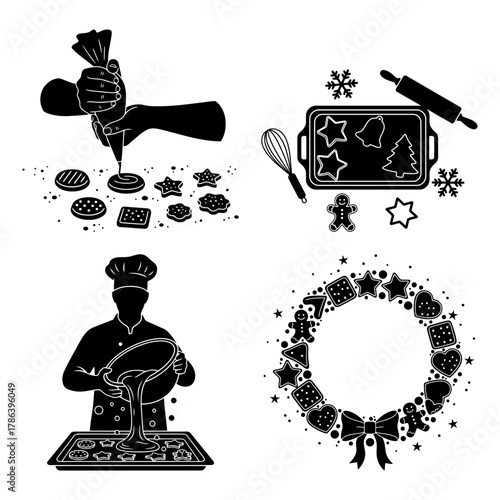 Cookie Day Pattern Ready Cookie Motifs Monochrome Pack