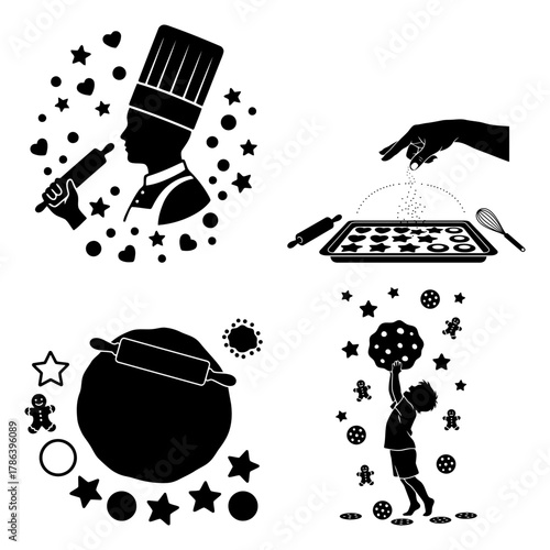 Cookie Day Baking Sweets Vector Bundle Master Set